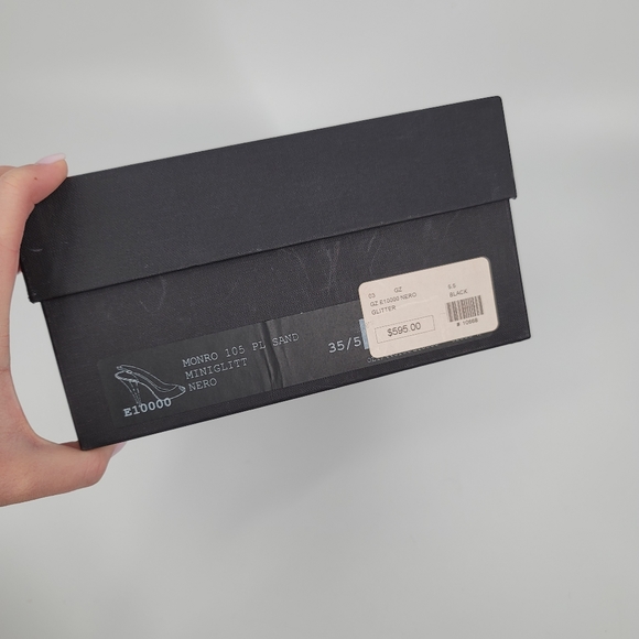 Giuseppe Zanotti Monro Black Glitter Platform Slingback Pumps Size 35.5 - Picture 12 of 13